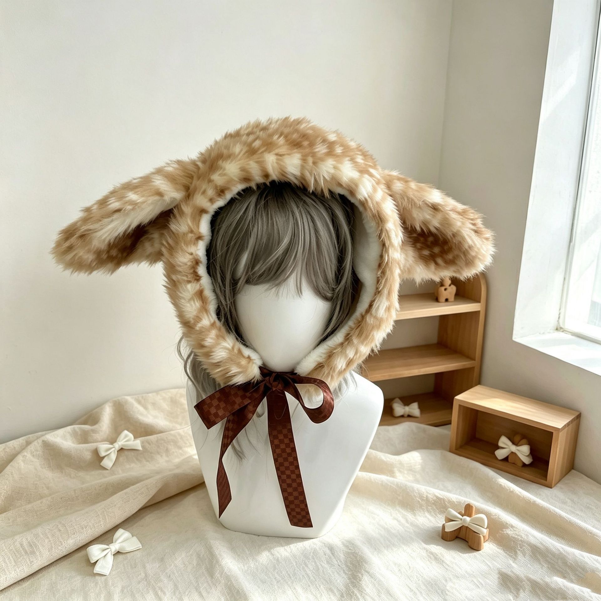 Winter Elk Print Plush Earmuff - огляд і ціна Winter Cycling Commute